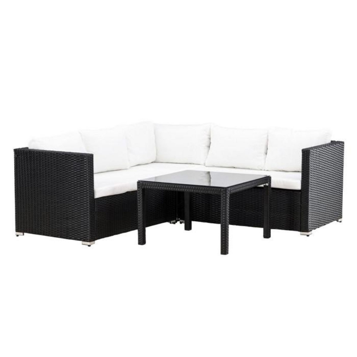 Paris Prix Salon d'Angle de Jardin  Kuba  180cm Noir & Blanc