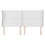 Voir la diapositive 3 : VIDAXL Tete de lit avec oreilles Blanc 163x23x118/128 cm Similicuir