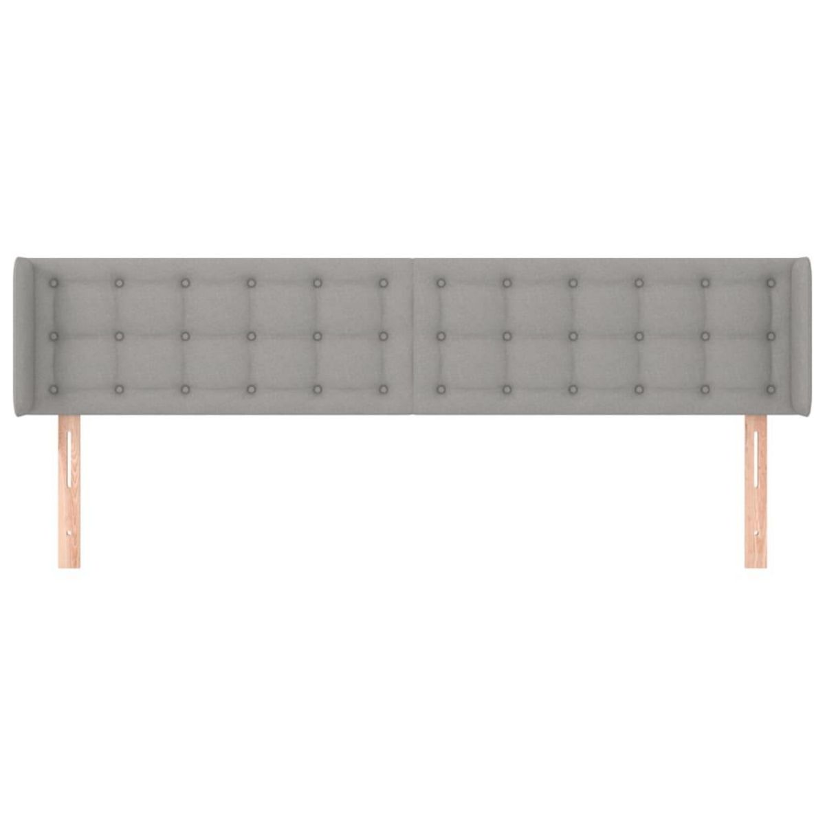 VIDAXL Tete de lit avec oreilles Gris clair 183x16x78/88 cm Tissu