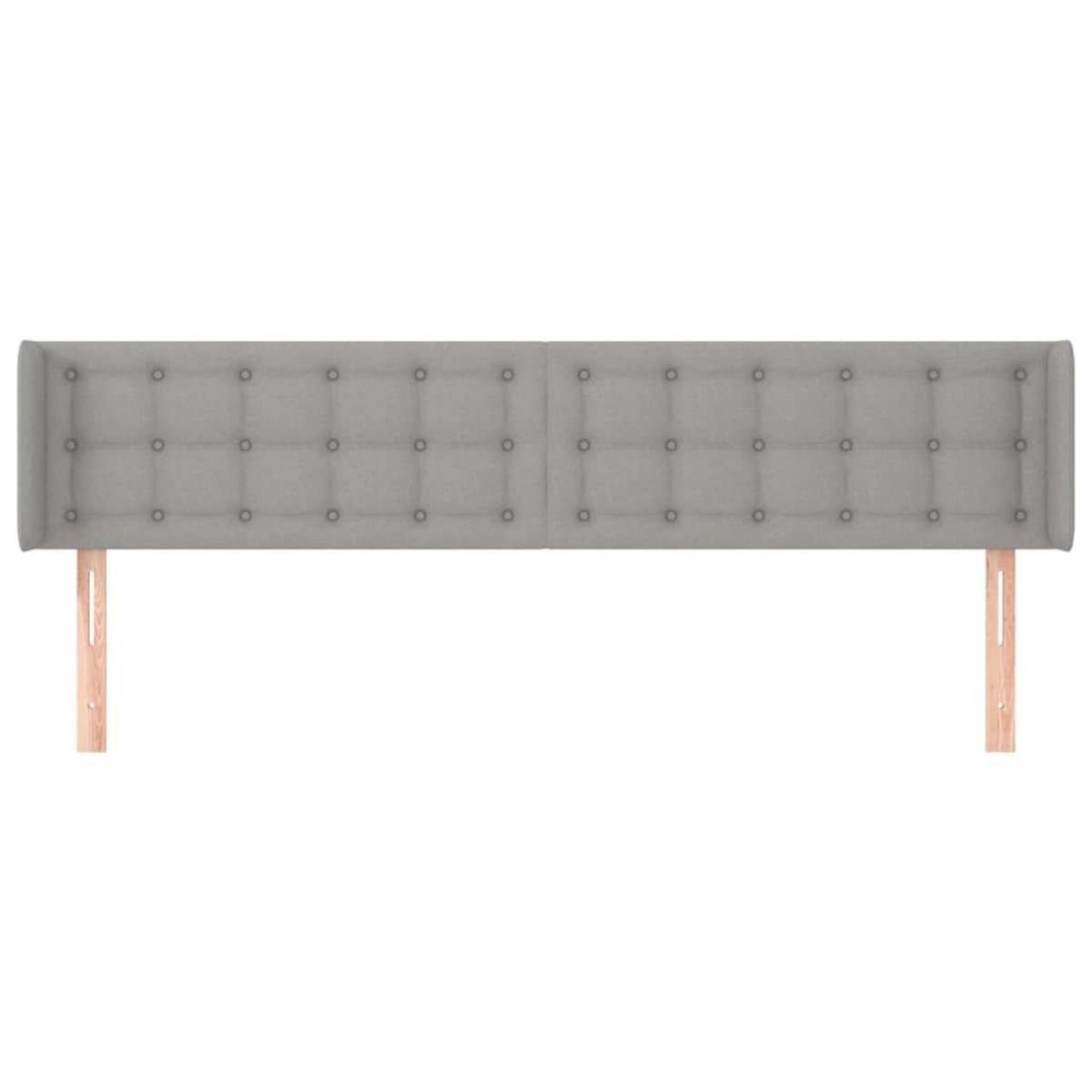 VIDAXL Tete de lit avec oreilles Gris clair 183x16x78/88 cm Tissu