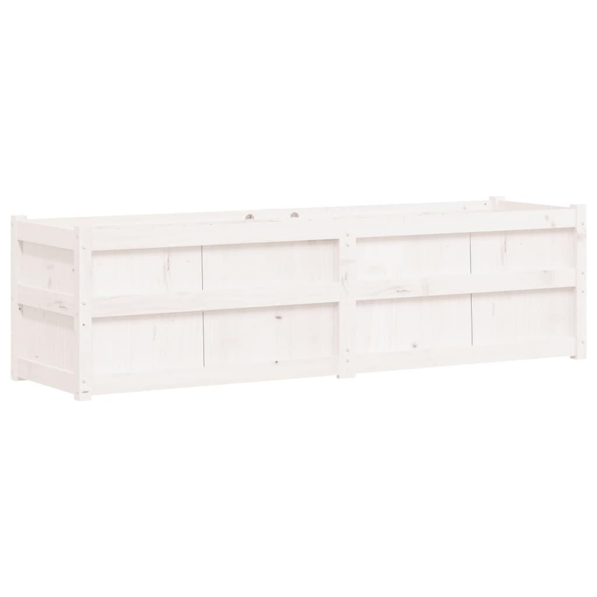 Voir la diapositive 2 : VIDAXL Jardiniere blanc 180x50x50 cm bois de pin massif