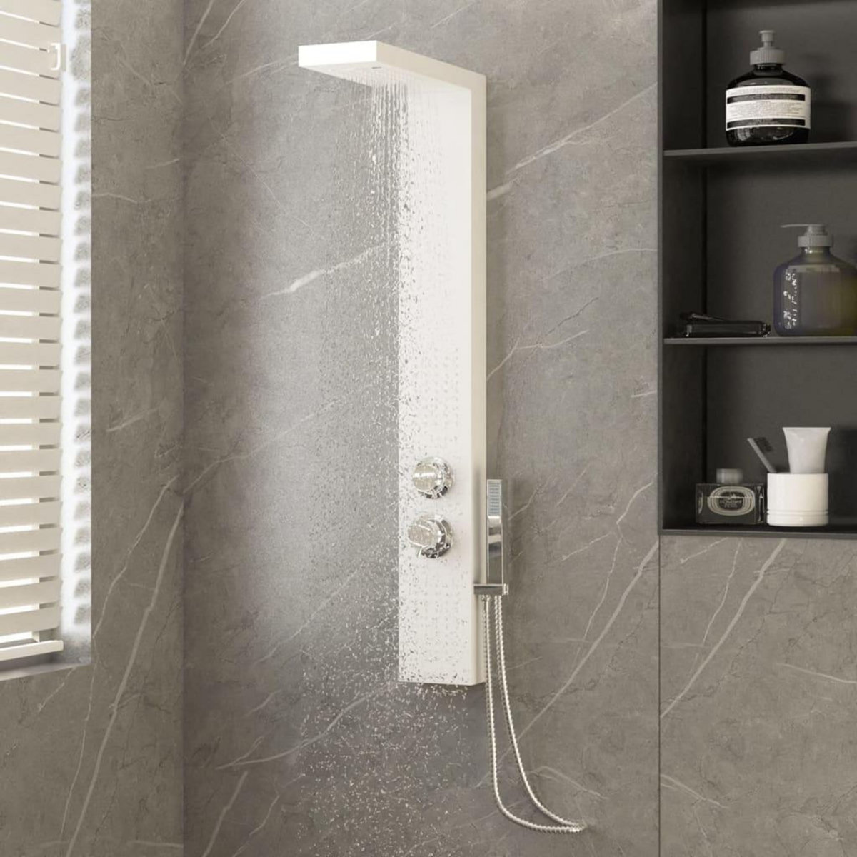 VIDAXL Systeme de panneau de douche Aluminium Blanc