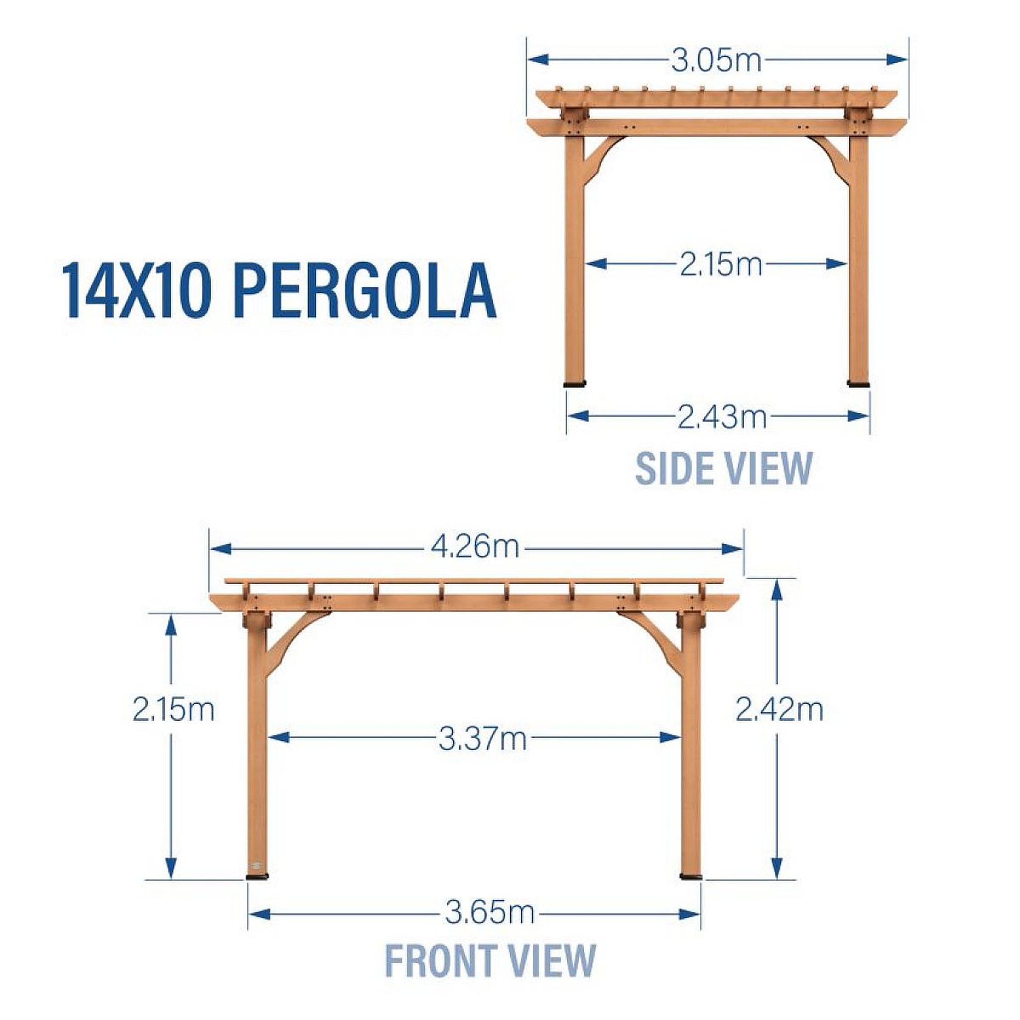 Voir la diapositive 3 : Backyard Discovery Pergola en bois 305 x 426 cm