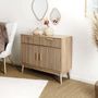 Voir la diapositive 5 : The Home Deco Factory Buffet 2 tiroirs et 2 portes Saulk en bois - Marron