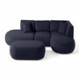 Voir la diapositive 1 : LISA DESIGN Santorini - canapé modulable d'angle droit + pouf - 5 places - en tissu texturé