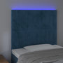 Voir la diapositive 3 : VIDAXL Tete de lit a LED Bleu fonce 100x5x118/128 cm Velours