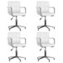 Voir la diapositive 1 : VIDAXL Chaises pivotantes a manger lot de 4 blanc similicuir