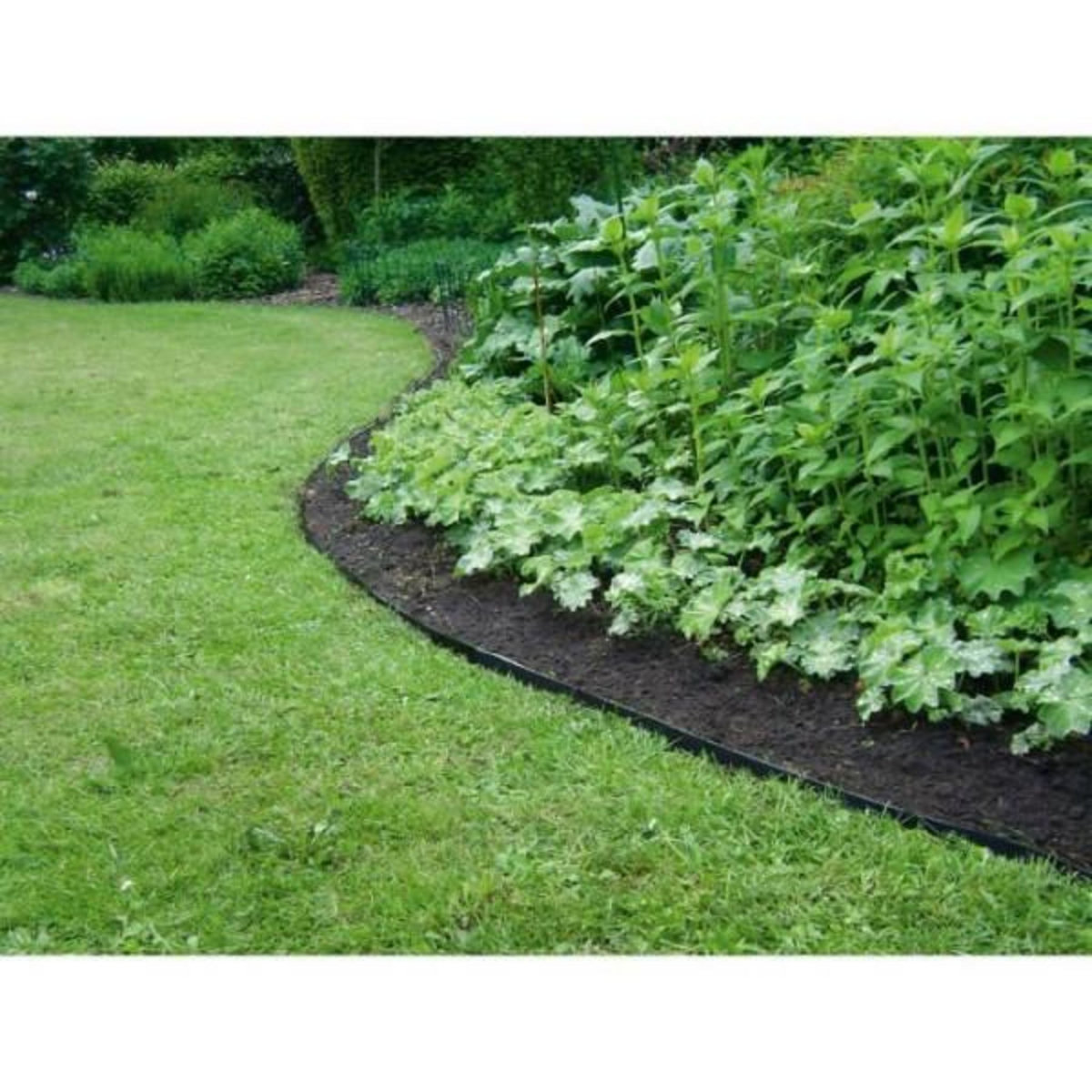 MARKET24 Bordure de jardin en caoutchouc recyclé - GARDEN ID Eco Border - 5 m H10 cm - Indestructible - Flexible, pose droite ou courbé