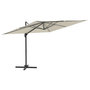 Voir la diapositive 2 : VIDAXL Parasol cantilever a LED Blanc sable 400x300 cm