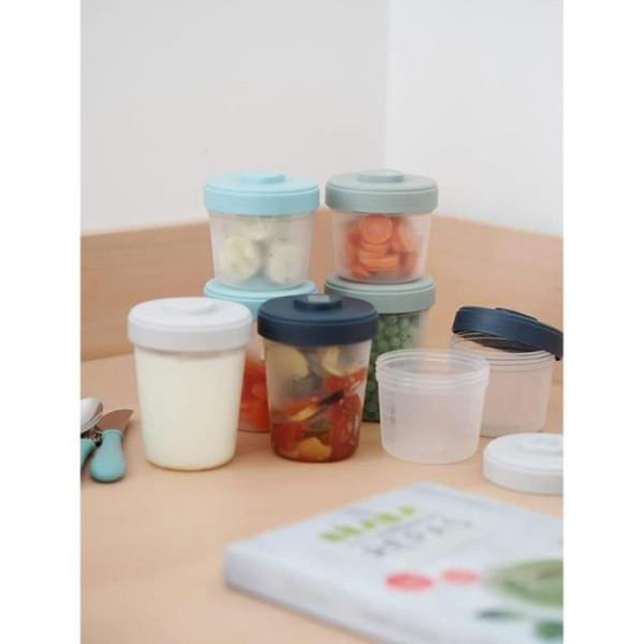 Voir la diapositive 4 : BEABA BEABA, Set 2eme age 8 portions clip de conservation - 4x150ml + 4x250ml
