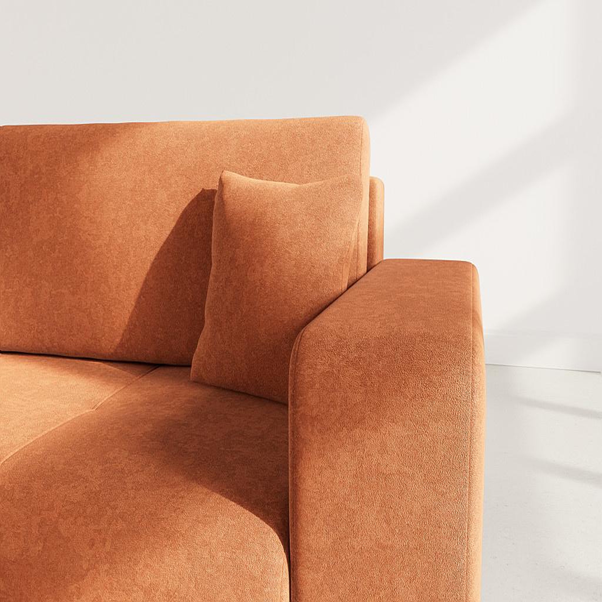 Voir la diapositive 4 : BEST MOBILIER Nicole - canapé droit 4 places convertible avec coffre en tissu