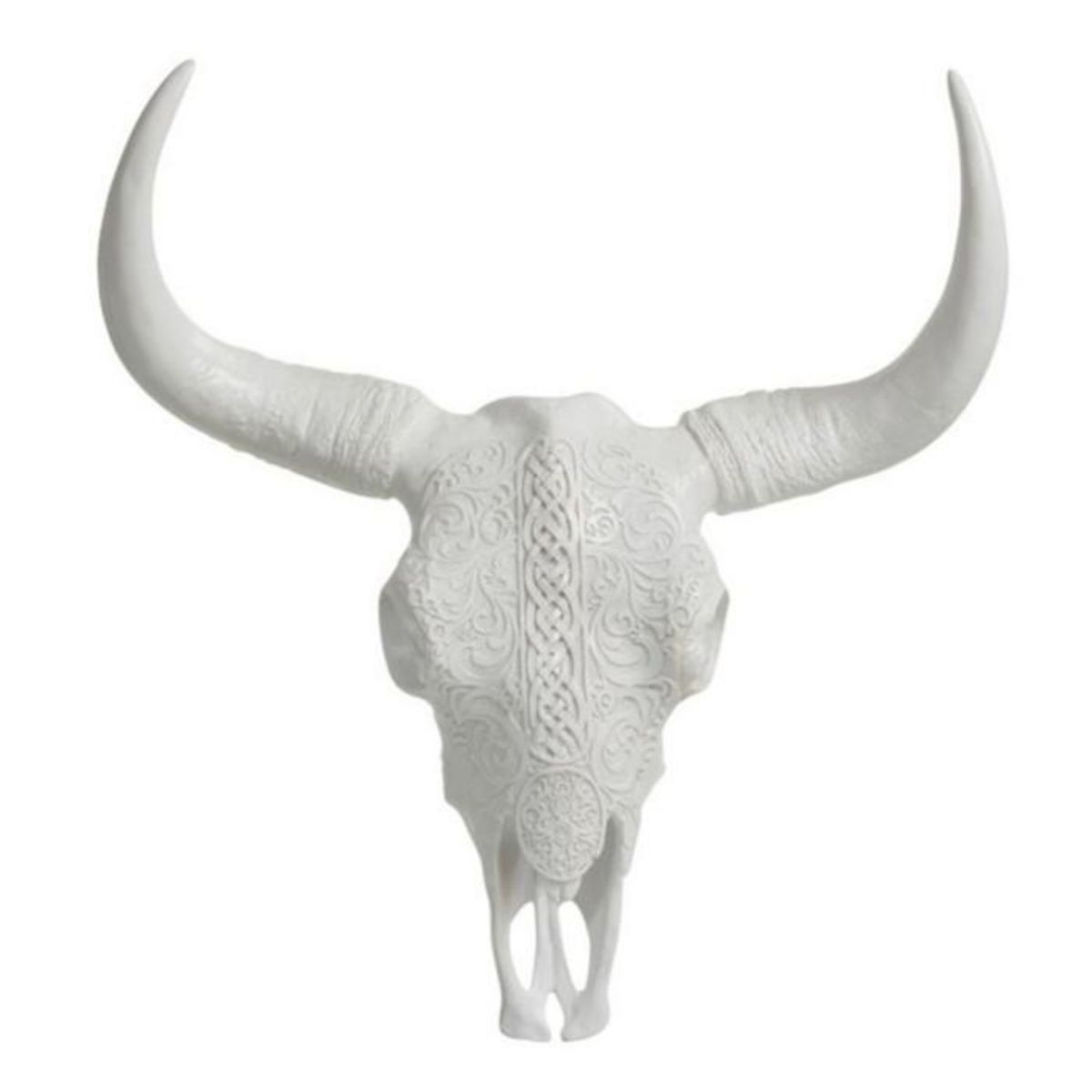 Paris Prix Trophée Mural  Crâne Suspendu  45cm Blanc