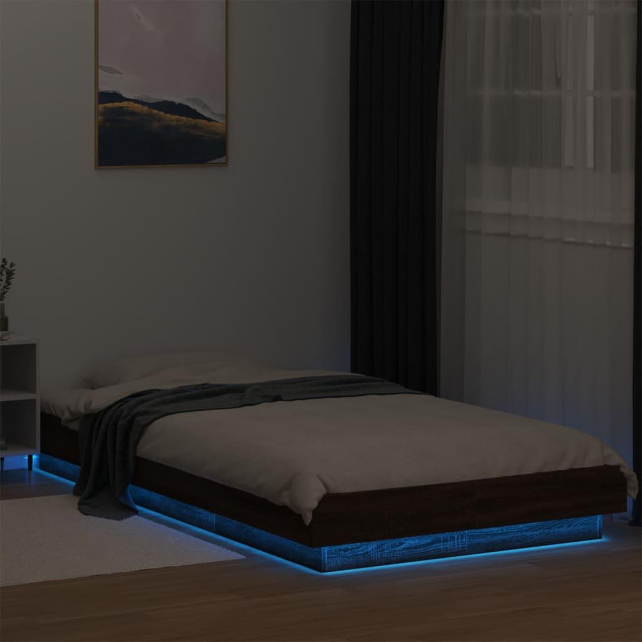 Voir la diapositive 4 : VIDAXL Cadre de lit avec lumieres LED sans matelas 100x200 cm