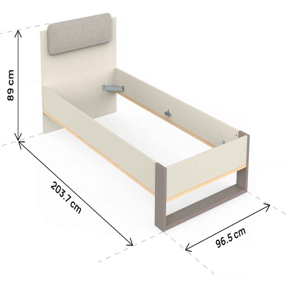 Habitat et Jardin Lit enfant  Camillia  - 90 x 200 cm - Gris