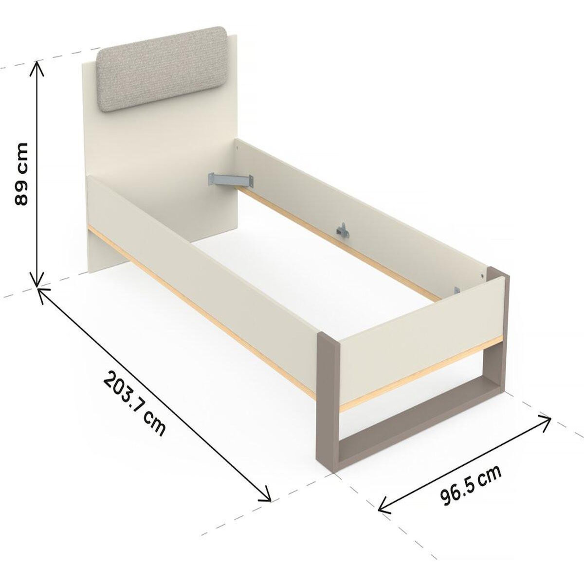 Habitat et Jardin Lit enfant  Camillia  - 90 x 200 cm - Gris