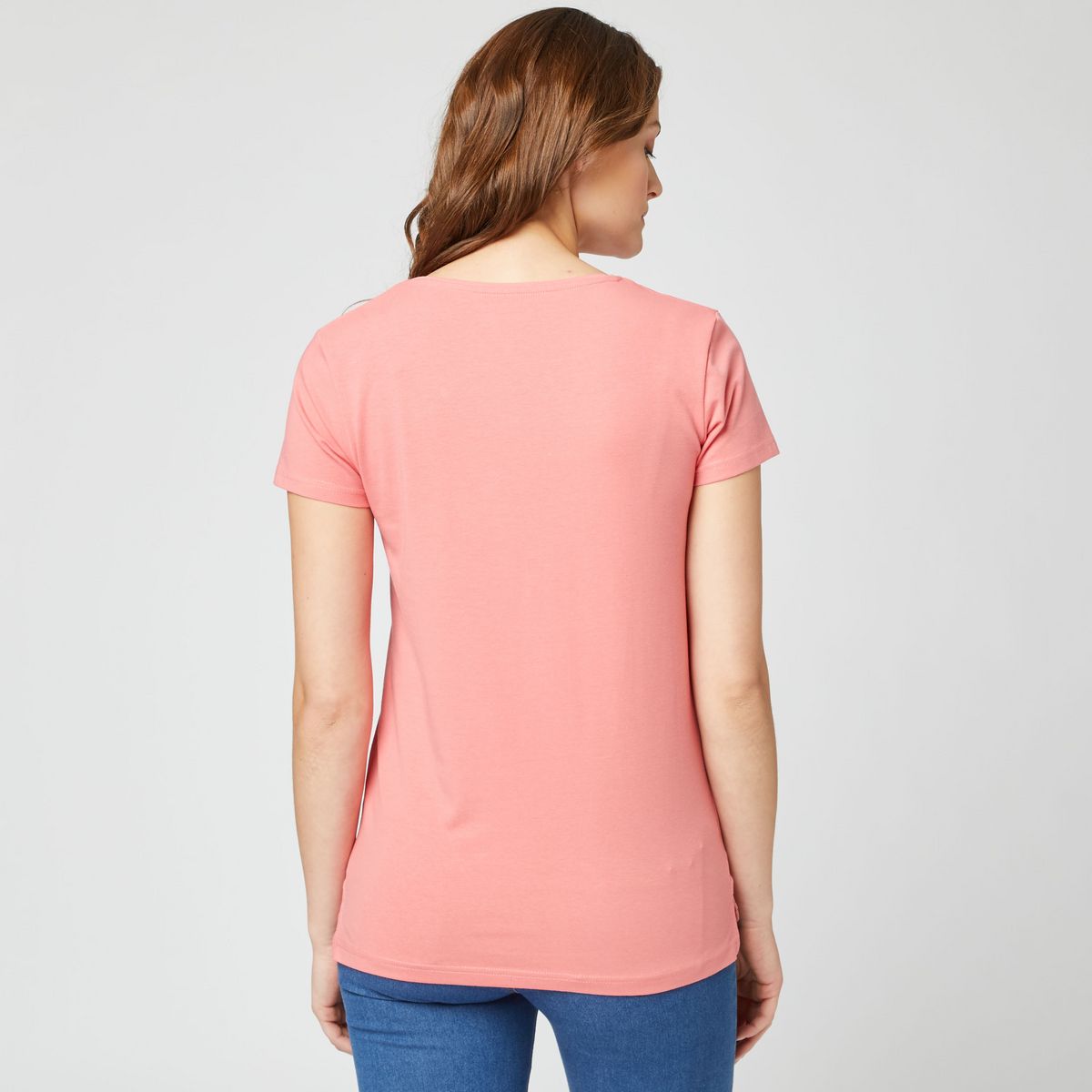 IN EXTENSO T-shirt manches courtes uni rose femme
