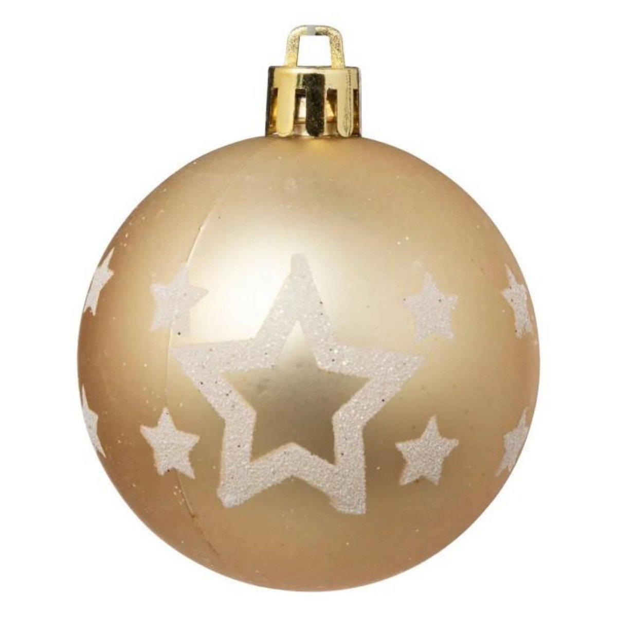 ATMOSPHERA Lot de 25 Boules de Noël  Maison des Couleurs  6cm Or & Blanc