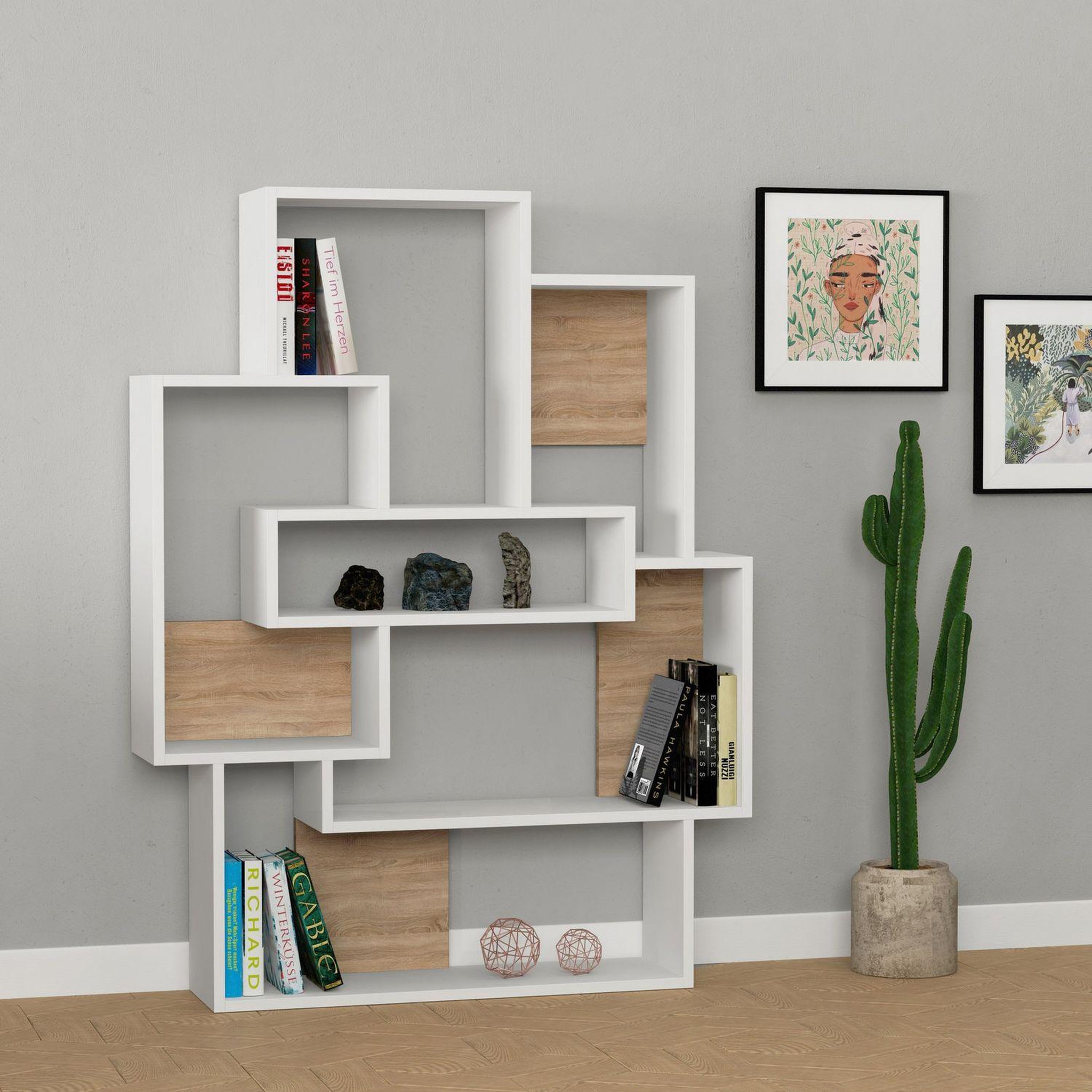 Voir la diapositive 2 : TOILINUX Etagère bibliothèque design bois Barce