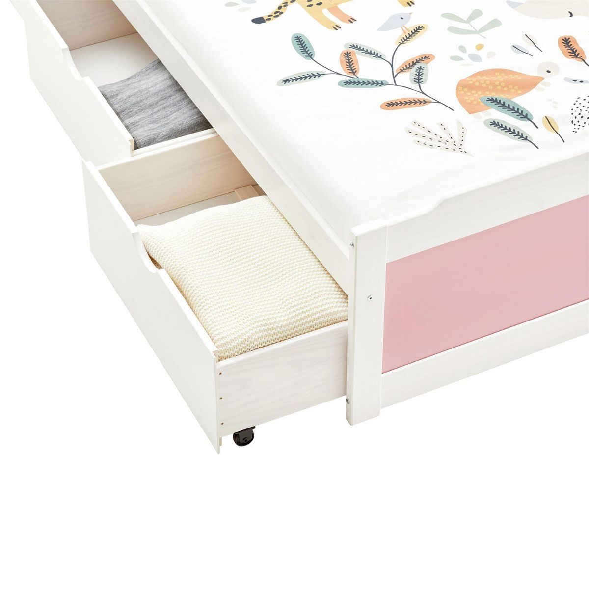 IDIMEX Lit fonctionnel en pin MIA, 90 x 200 cm