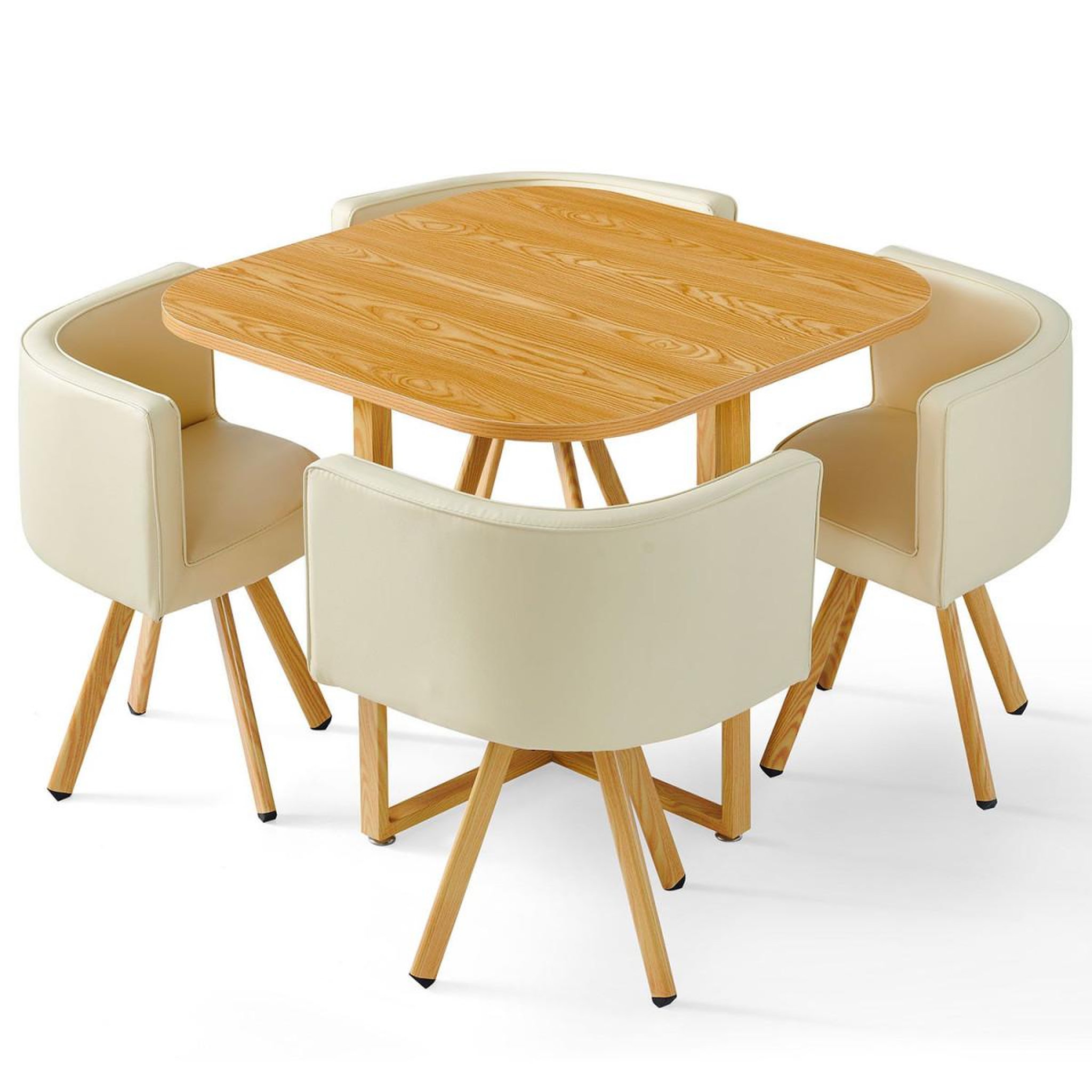 Paris Prix Ensemble Table de Repas & 4 Chaises Design  Norway  Beige