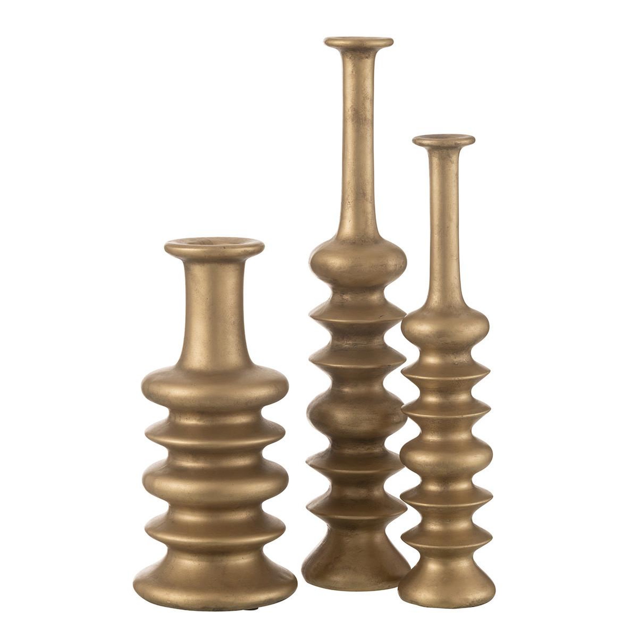 Voir la diapositive 2 : J-LINE Vase design en argile  nebu  60cm or