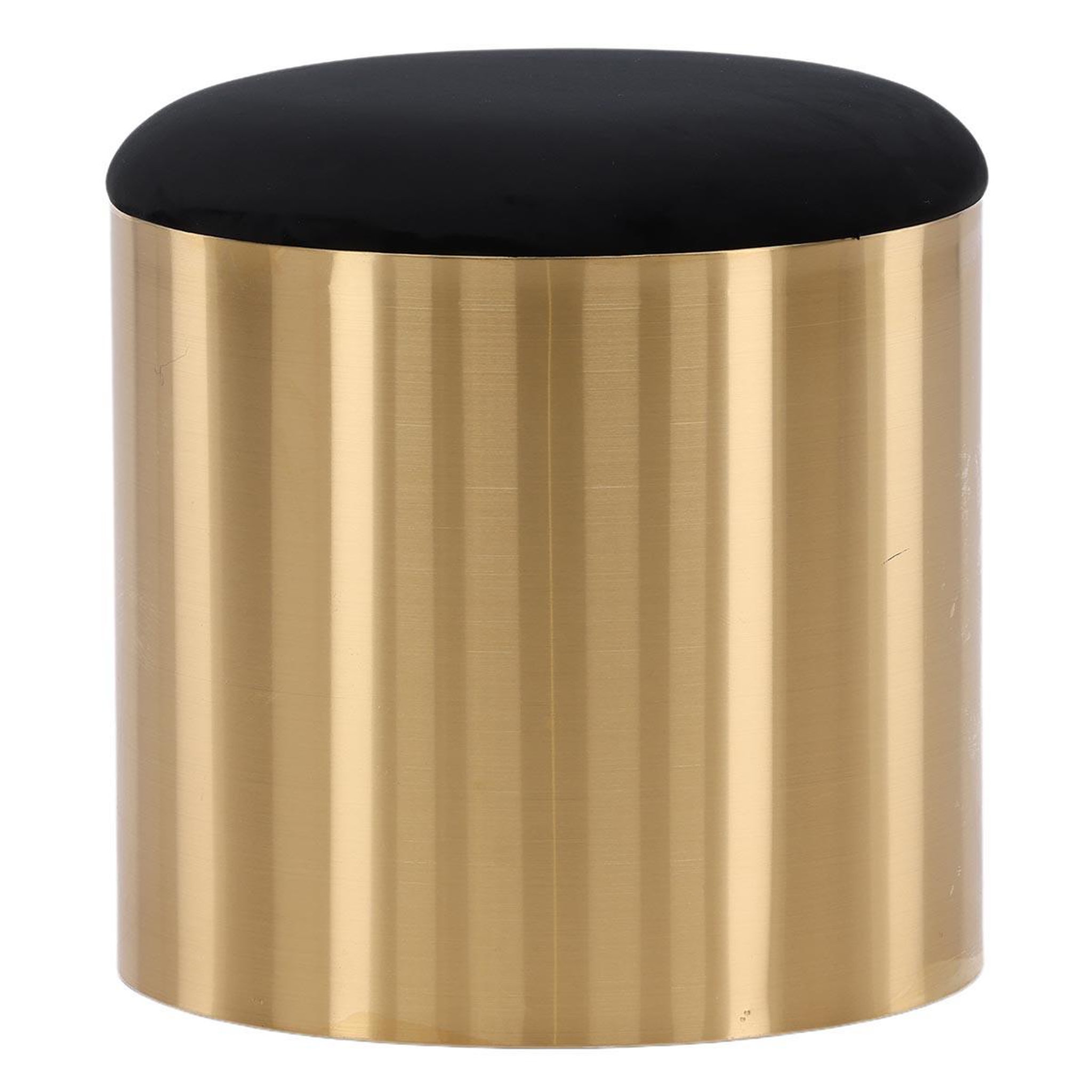 Paris Prix Pouf rond design  puff  46cm noir & or