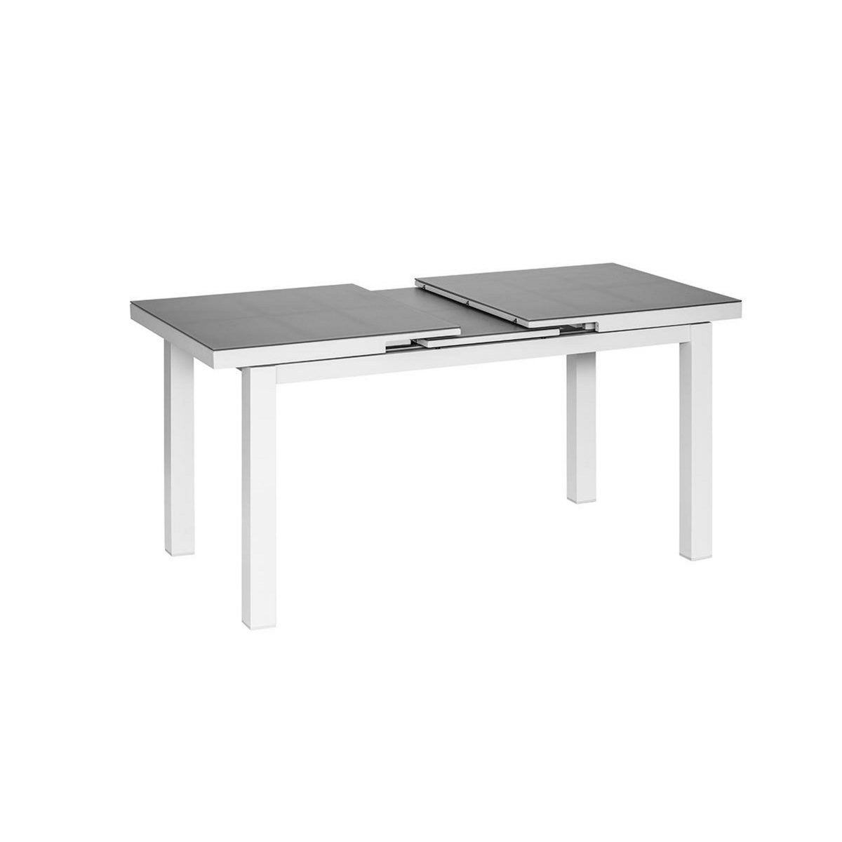 Jardiline Table de jardin rectangulaire en aluminium gris perle Ibiza Perle - 8/10 places - Jardiline