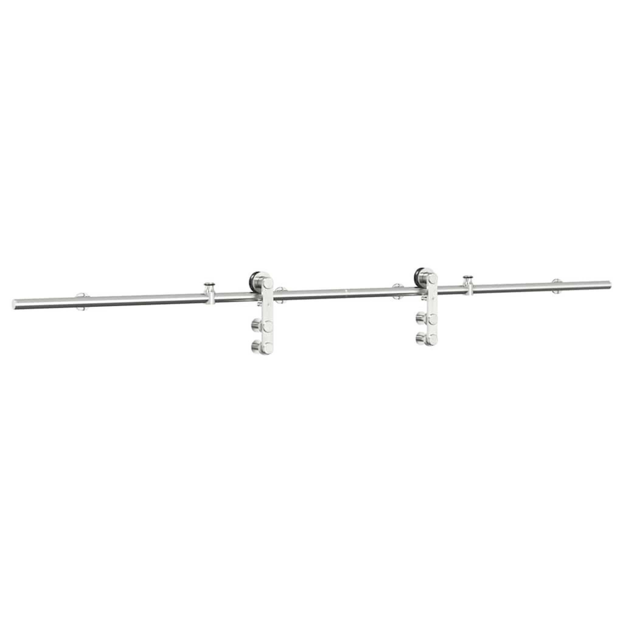 Voir la diapositive 5 : VIDAXL Kit fixation porte coulissante 200 cm Acier inoxydable Argente