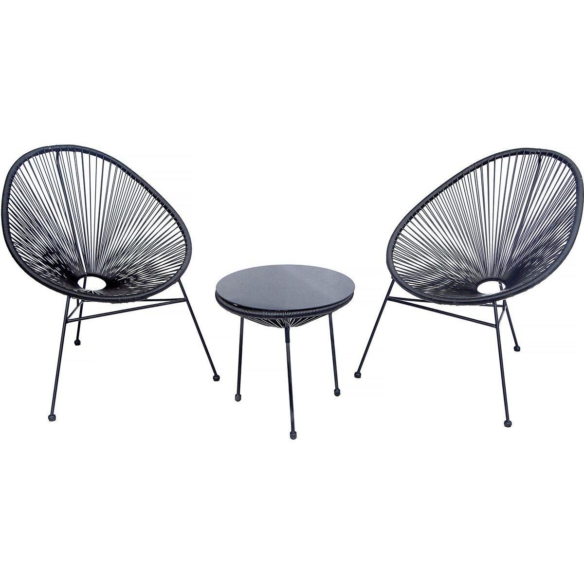 Habitat et Jardin Salon de jardin acapulco en métal  Odea  - 2 places - Noir