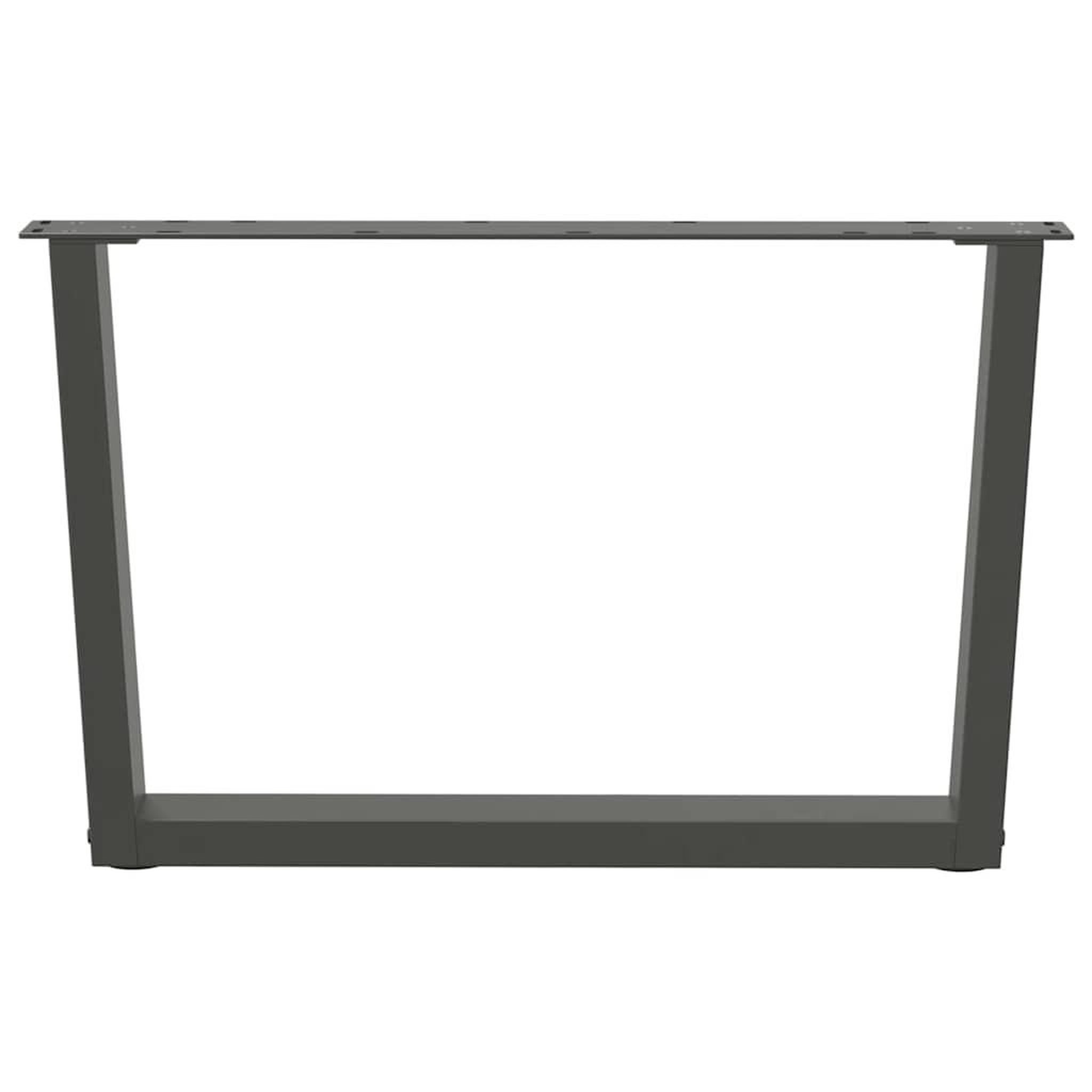 Voir la diapositive 3 : VIDAXL Pieds de table a manger en forme de V 2 pcs anthracite acier