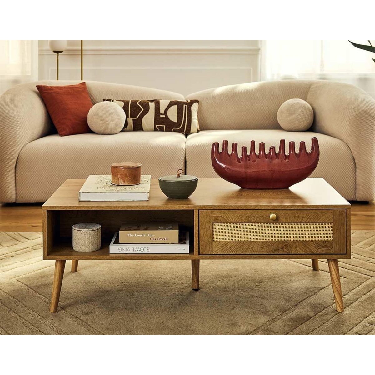 LISA DESIGN Charles - canapé droit 4 places en velours texturé