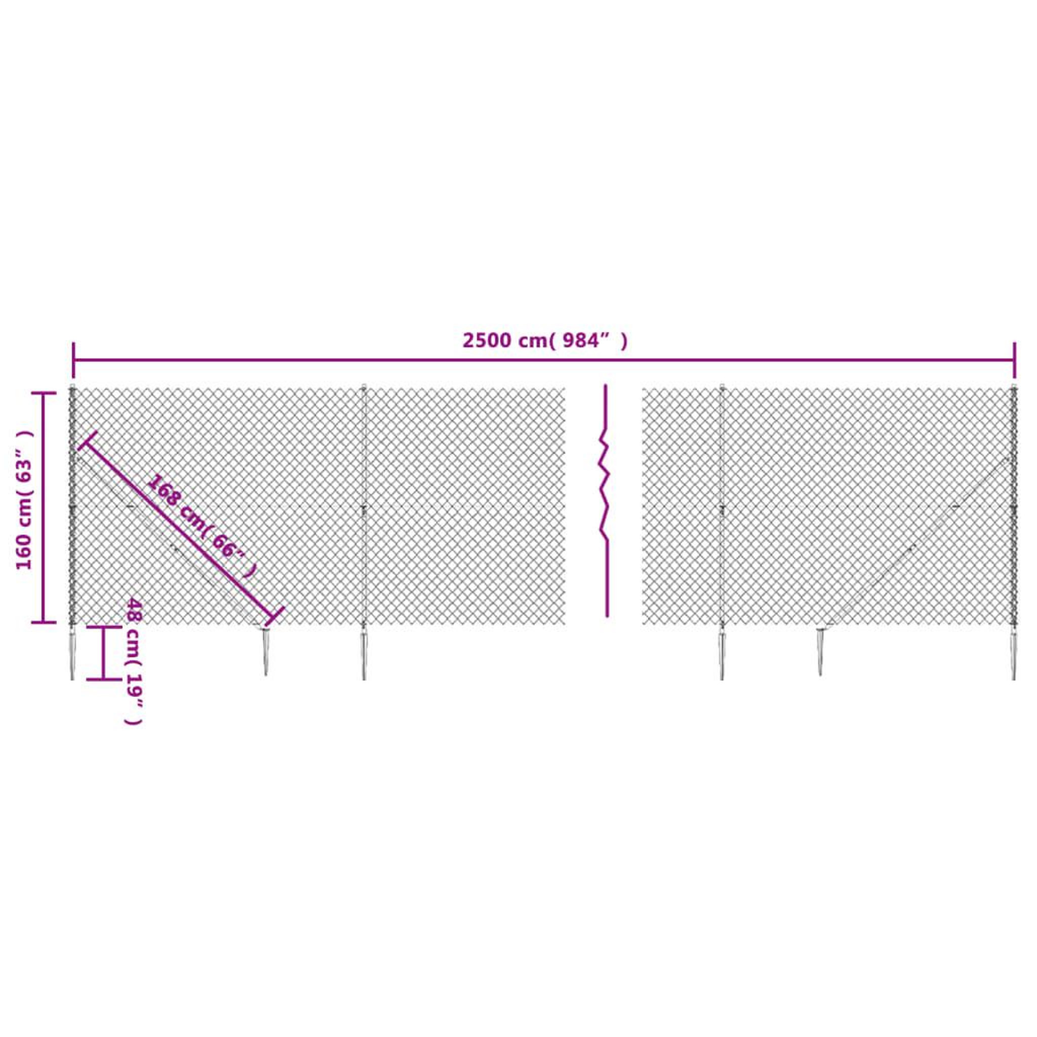 Voir la diapositive 6 : VIDAXL Cloture a mailles losangees avec piquet d'ancrage vert 1,6x25 m