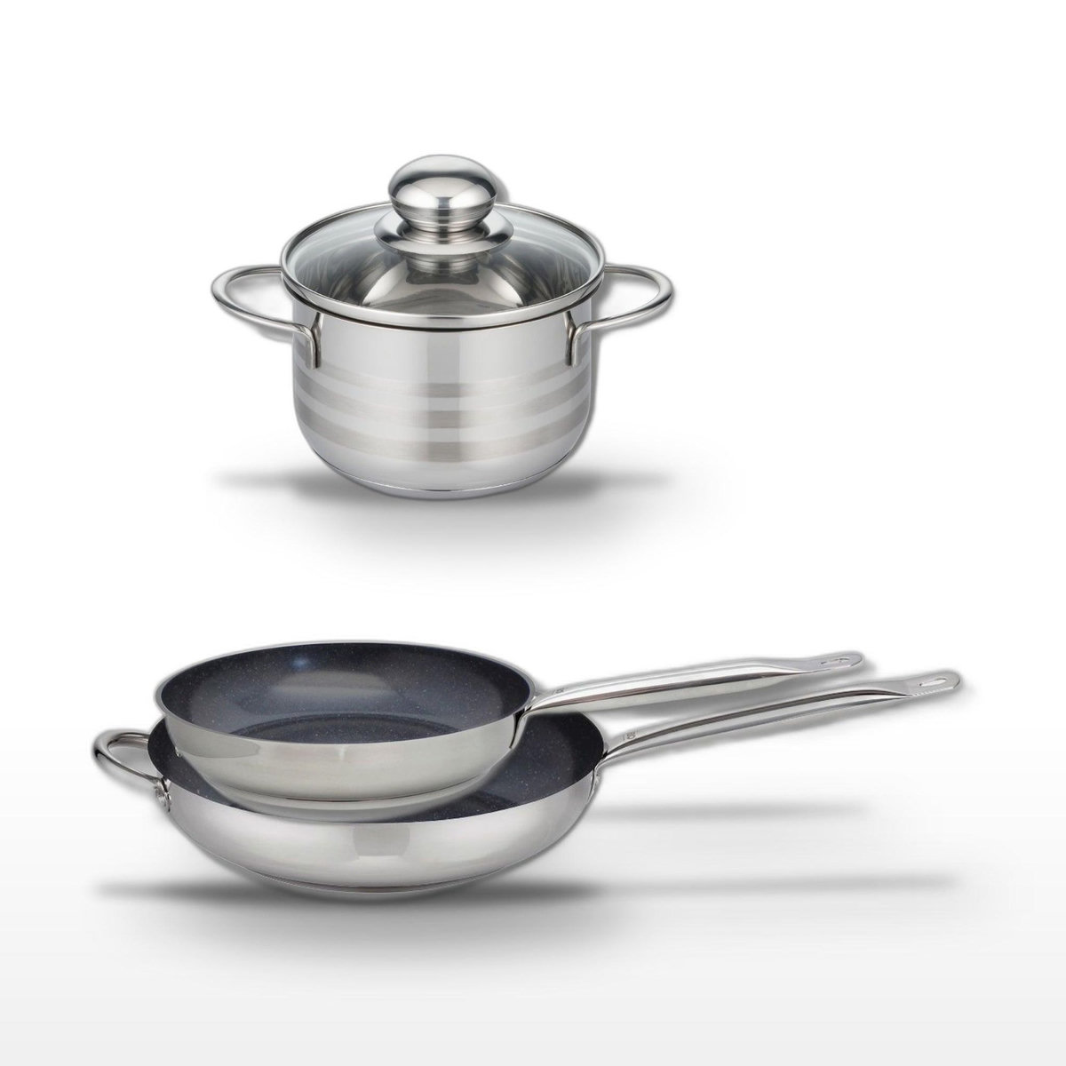 ELO Lot de 2 Poêles 28/32cm et Faitout 14cm Elo Profi Therm Platinum