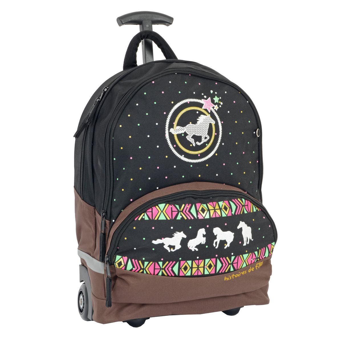 AUCHAN Sac à dos à roulettes Ranchhorses histoires de filles