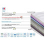 Voir la diapositive 4 : Ensemble Literie 30 cm accueil mémoire de forme + ressorts ensachés 7 zones 180x200 cm KING MEMO