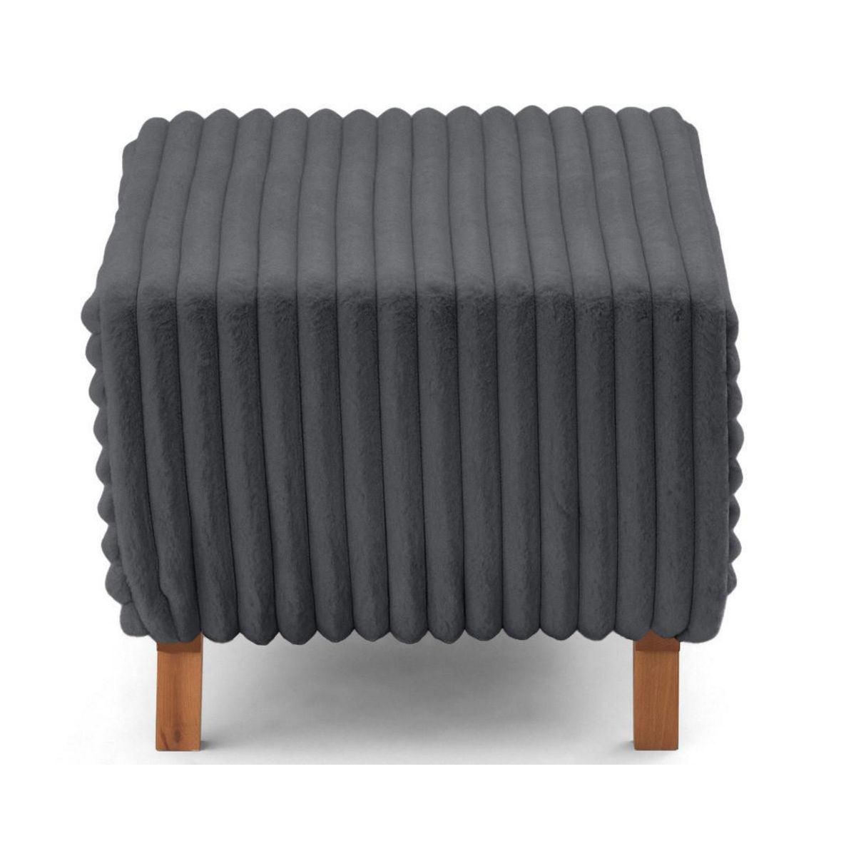 BEST MOBILIER Cristal - bout de lit - en fausse fourrure côtelée