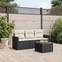 Voir la diapositive 1 : VIDAXL Salon de jardin 4 pcs avec coussins noir resine tressee