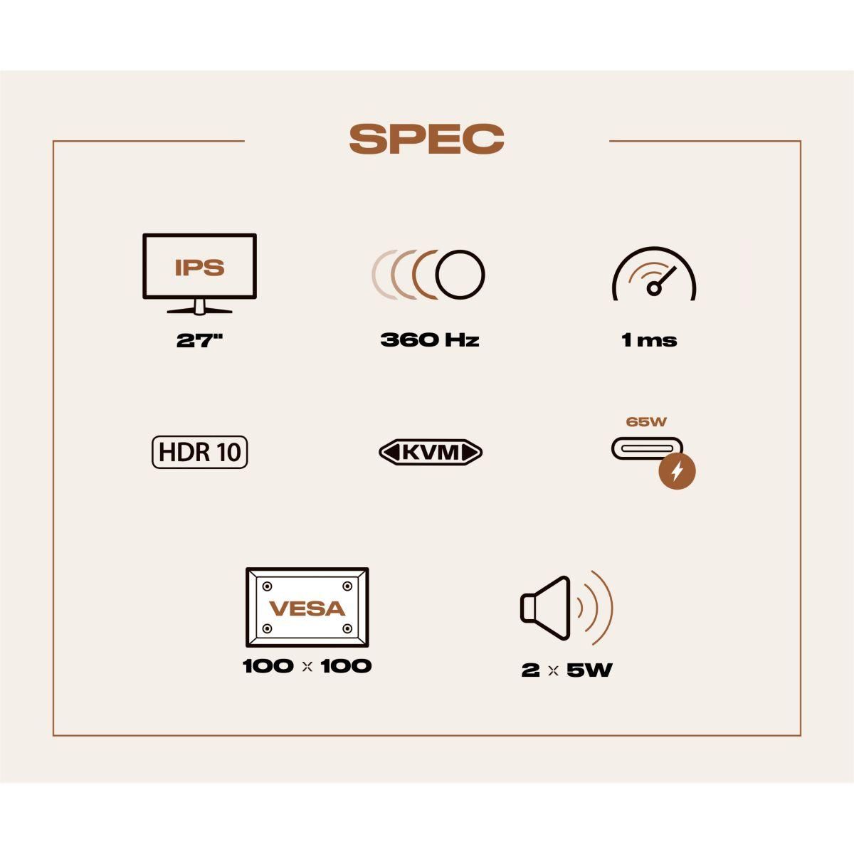 JAPANNEXT Ecran PC Gamer JN-27IPS360WQHDR-HSP Plat 27 360Hz