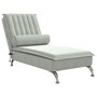 Voir la diapositive 2 : VIDAXL Chaise longue de massage avec traversin gris clair velours