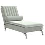 Voir la diapositive 2 : VIDAXL Chaise longue de massage avec traversin gris clair velours