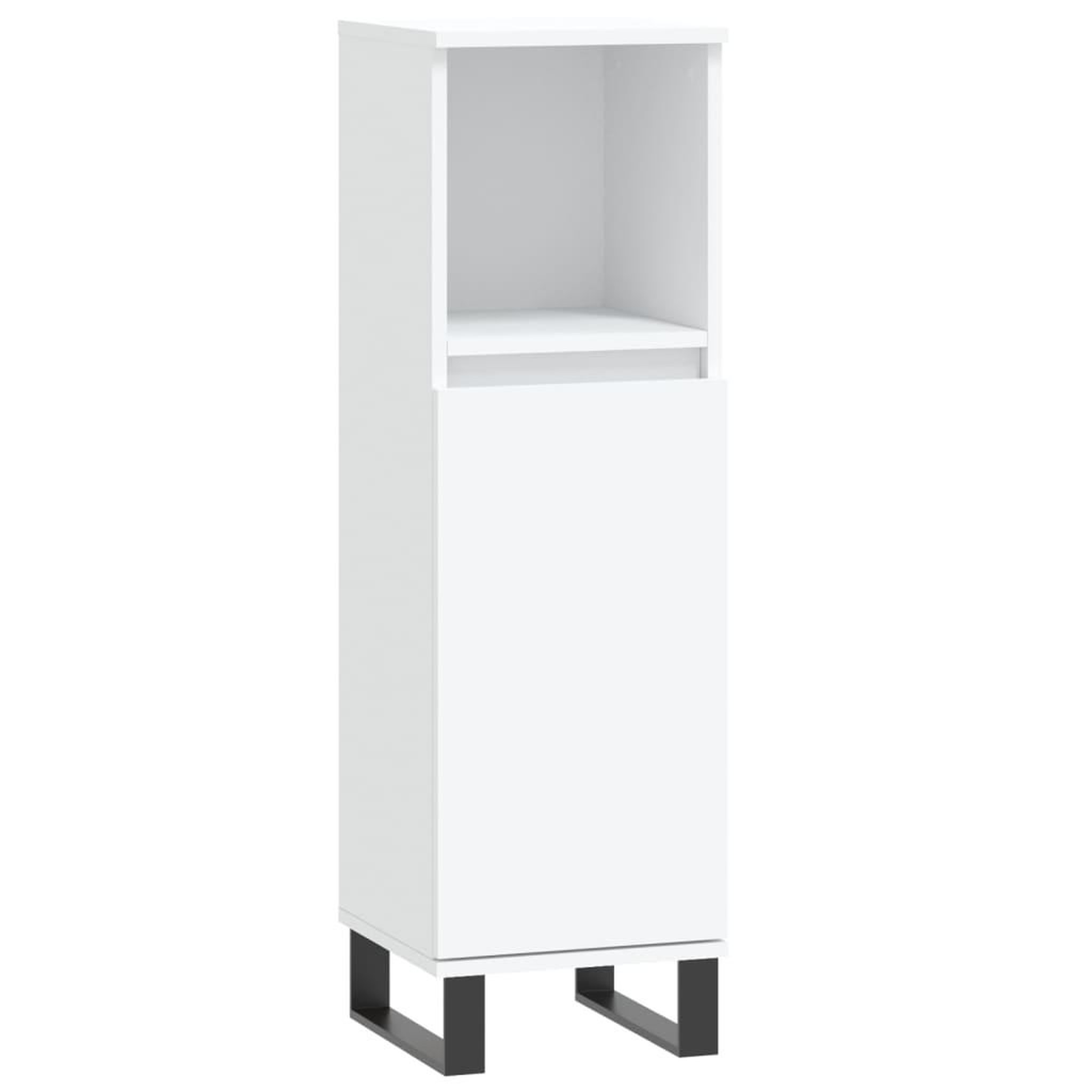 Voir la diapositive 2 : VIDAXL Armoire de salle de bain blanc 30x30x100 cm bois d'ingenierie