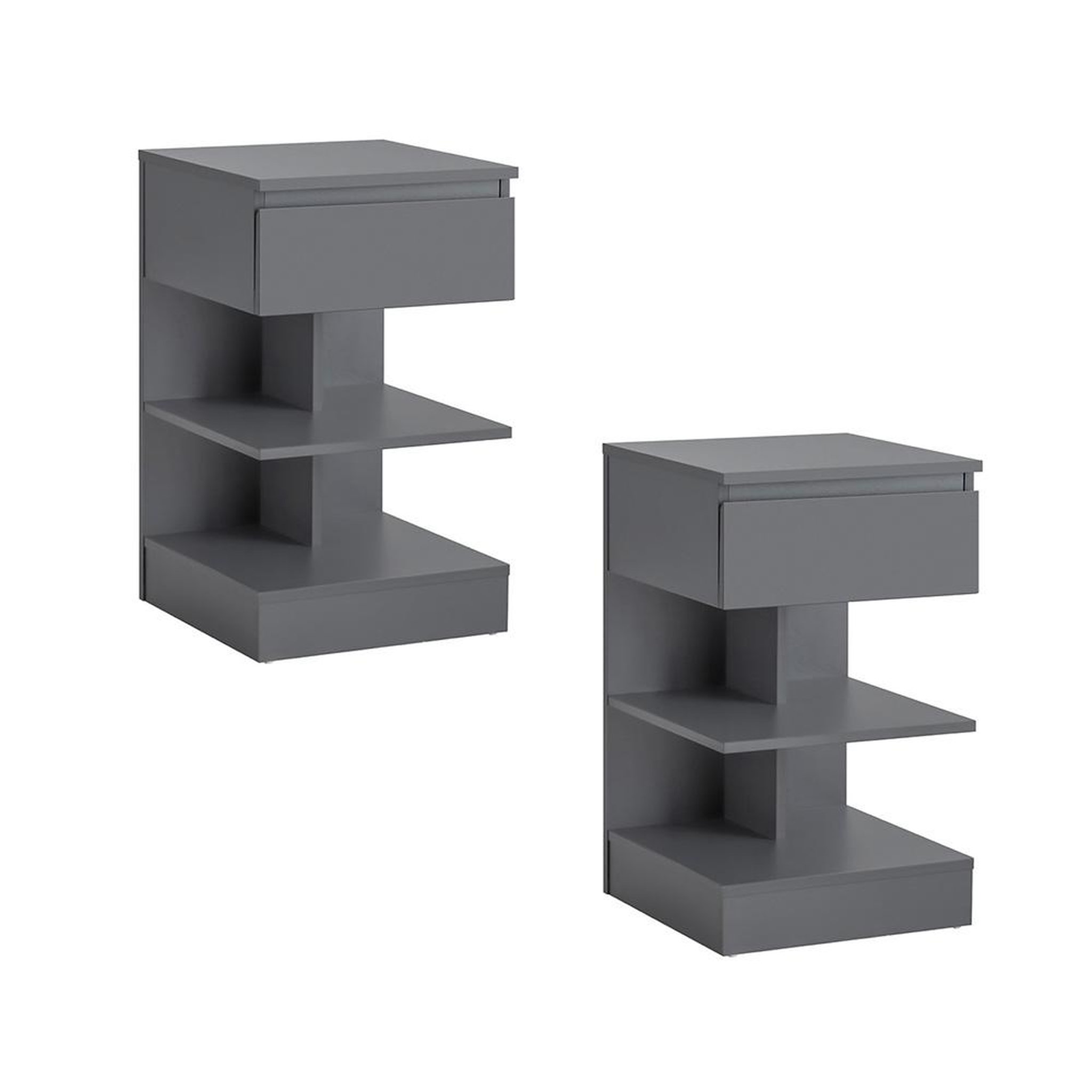 SOBUY SoBuy - Lot De 2 Tables De Chevet à 1 tiroir - Moderne - FBT49X2. Coloris disponibles : Marron, Blanc, Gris