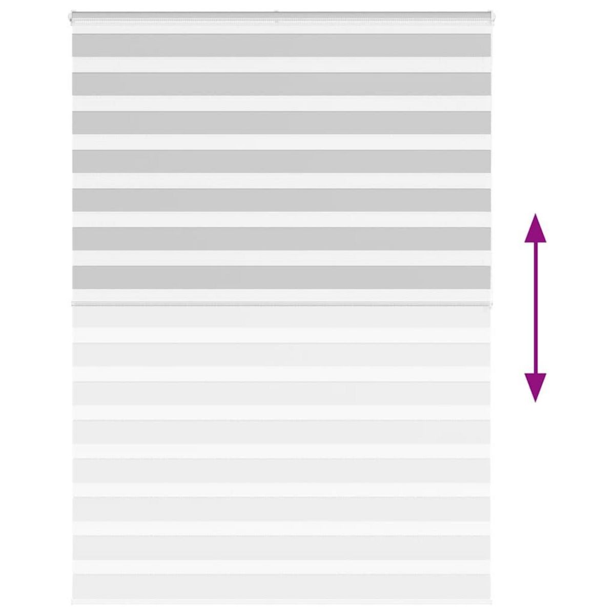 VIDAXL Store zebre gris clair largeur du tissu 155,9 cm polyester