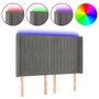 Voir la diapositive 2 : VIDAXL Tete de lit a LED Gris clair 147x16x118/128 cm Velours