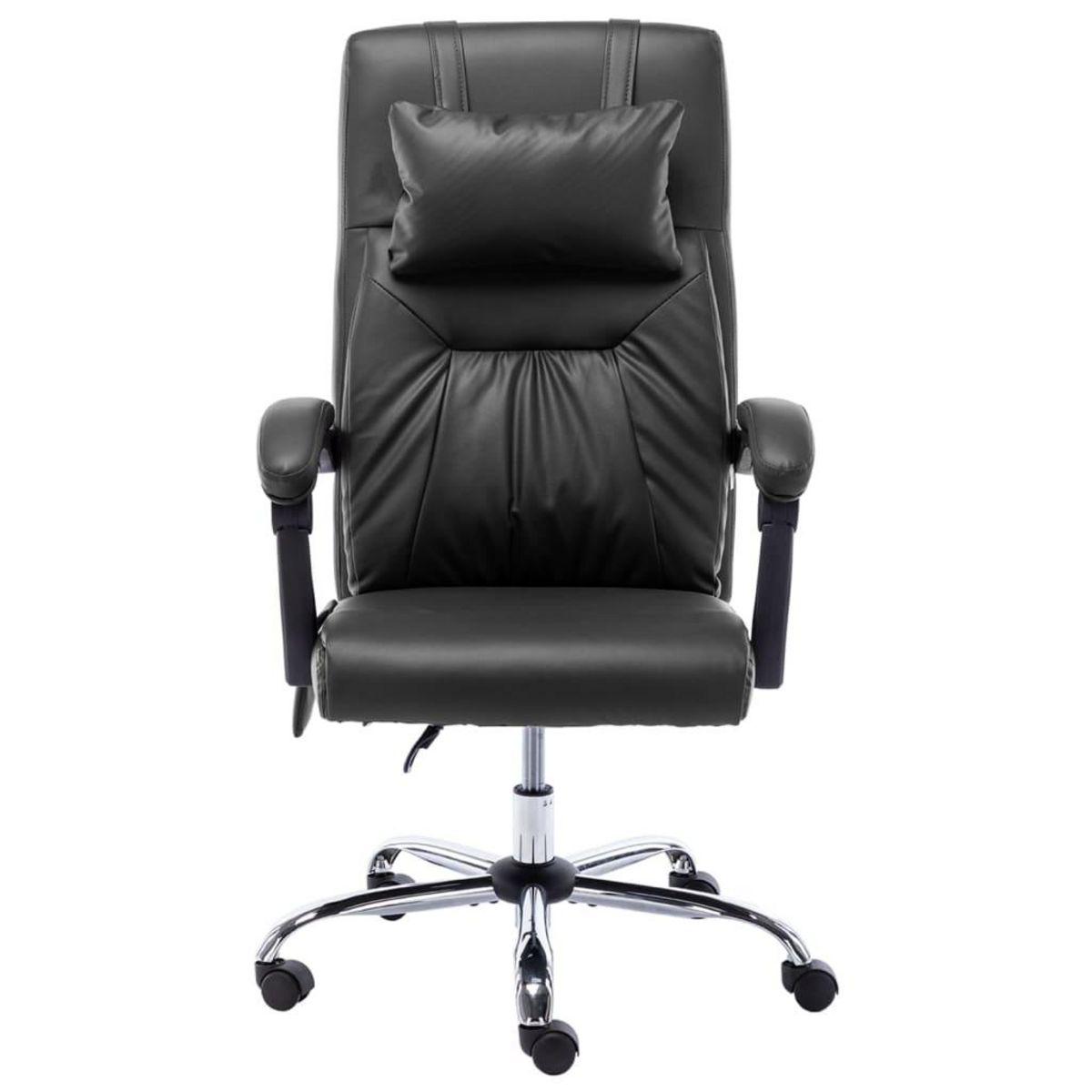 VIDAXL Chaise de bureau de massage Noir Similicuir