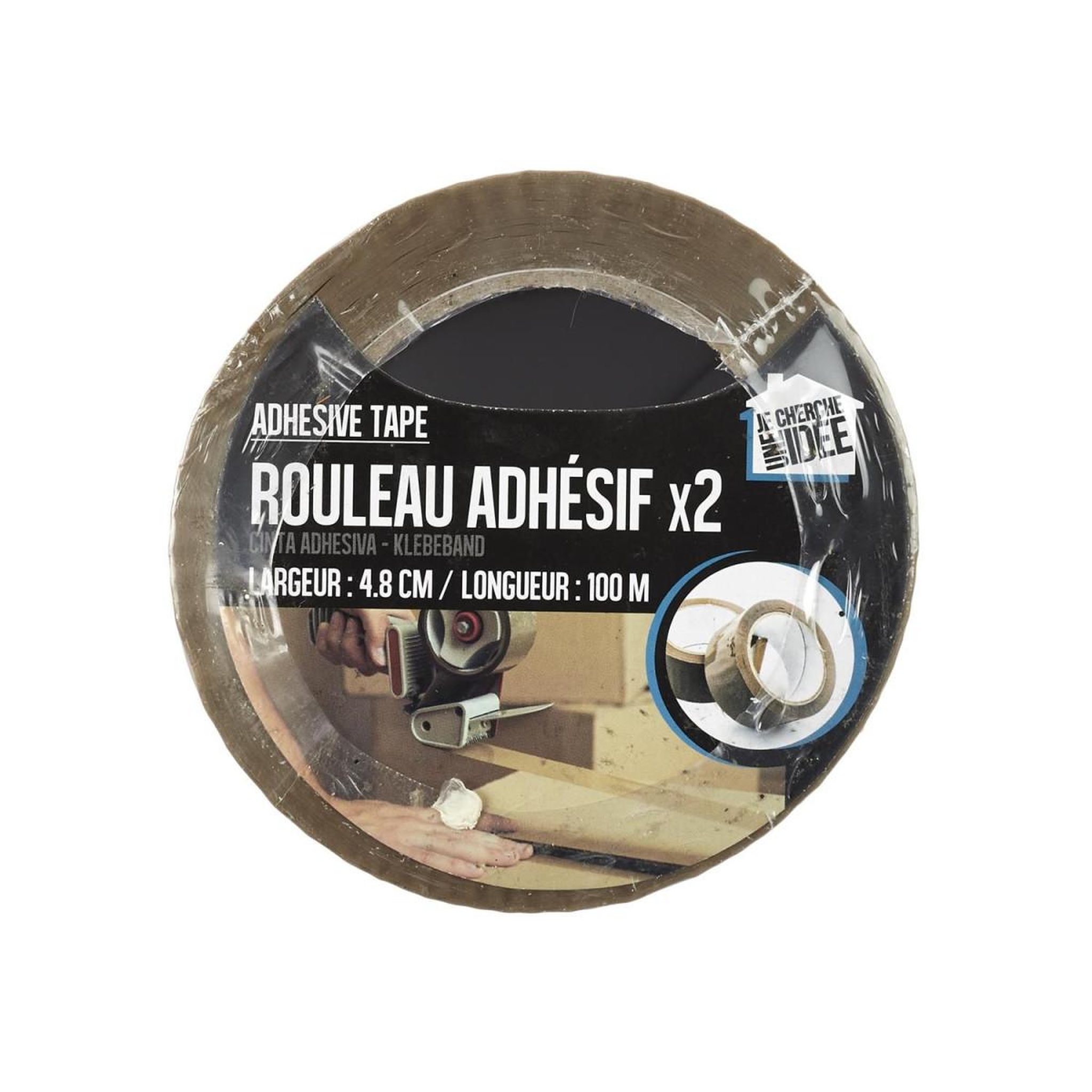 Voir la diapositive 3 : Je cherche une idee Lot de 2 rouleaux adhésifs  ruban  100m marron