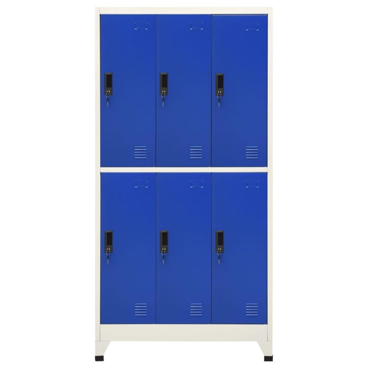 VIDAXL Armoire a casiers Gris et bleu 90x45x180 cm Acier