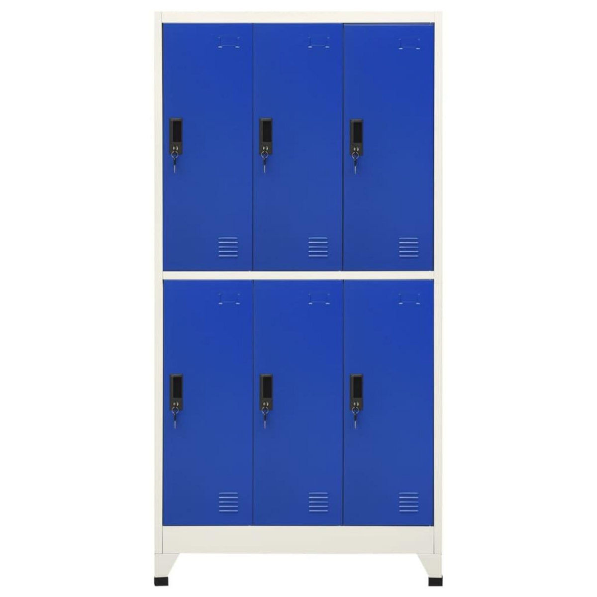 VIDAXL Armoire a casiers Gris et bleu 90x45x180 cm Acier