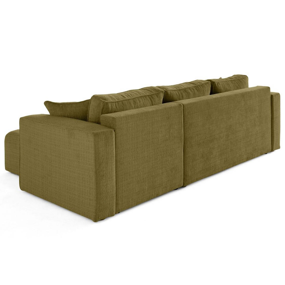 BEST MOBILIER Topaze - canapé d'angle déhoussable réversible 4 places en velours texturé