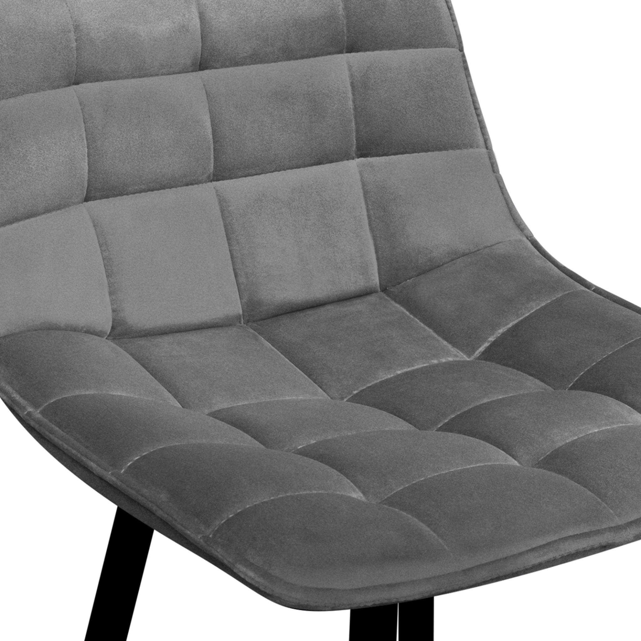Voir la diapositive 6 : ID MARKET Lot de 4 tabourets de bar mady en velours gris clair